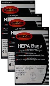 Riccar 18 Simplicity Jack Jill Z SLZ-6 Moonlight Hepa Bags, Canister, Sunburst Vacuum Cleaners, SCC-6 SLZ-6, RZH, RZP-6, SLZ, SZP-6, Szp6, SZh-6