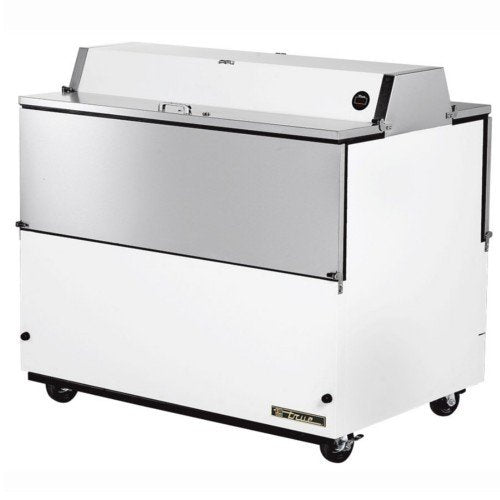 Forced Air Dual Sided Milk Cooler White Vinyl Exterior by TRUE – White, Model TMC-58-DS-HC