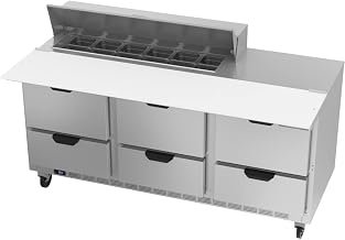 Beverage Air SPED72-12C-6 72" Refrigerated Cutting Top Sandwich Prep Table