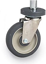 Metero Casters for Wire Shelving, Polyurethane, Rigid with Bumper, 5" Diameter
