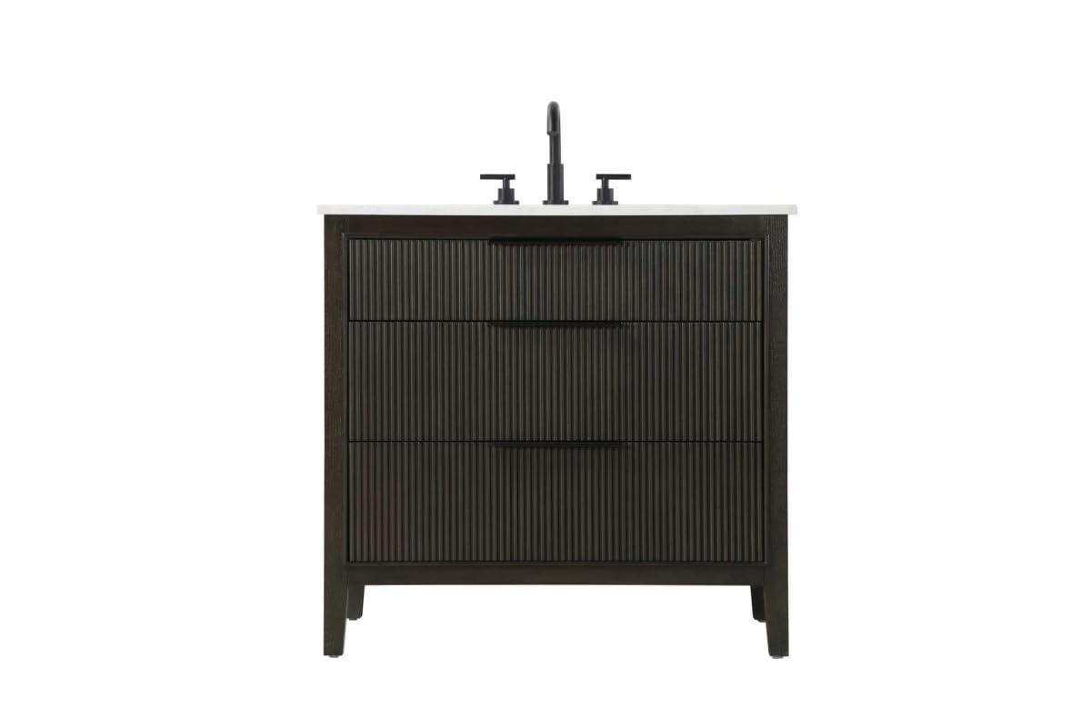 36" Single Bathroom Vanity in Chocolate Oak by Elegant Kitchen and Bath – unspecified, Aluminum, Chocolate, Model VF29836CO