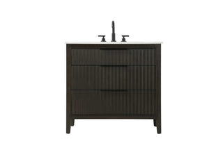 36" Single Bathroom Vanity in Chocolate Oak by Elegant Kitchen and Bath – unspecified, Aluminum, Chocolate, Model VF29836CO