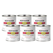 Rust-Oleum Flat White / 8 Fl Oz (Pack of 6) / Brush on Paint Interior & Exterior House Paint