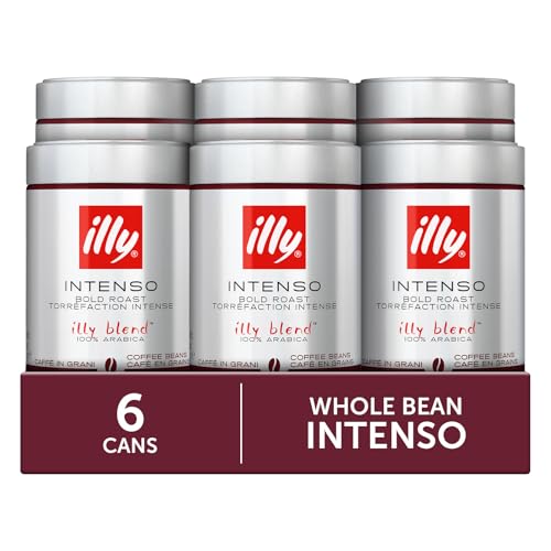 illy Intenso Bold Roast / 8.8 Ounce (Pack of 6) / Silver Roasted Coffee Beans