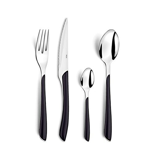 Amefa 16 Piece Cutlery Set for 4 People / Black / Modern Flatware Sets