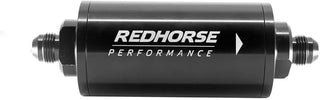 Redhorse Performance 6" Cylindrical In-Line Race Fuel Filter W/ 10 Micron S.S. Element -10AN - Black - 4651-10-2-10