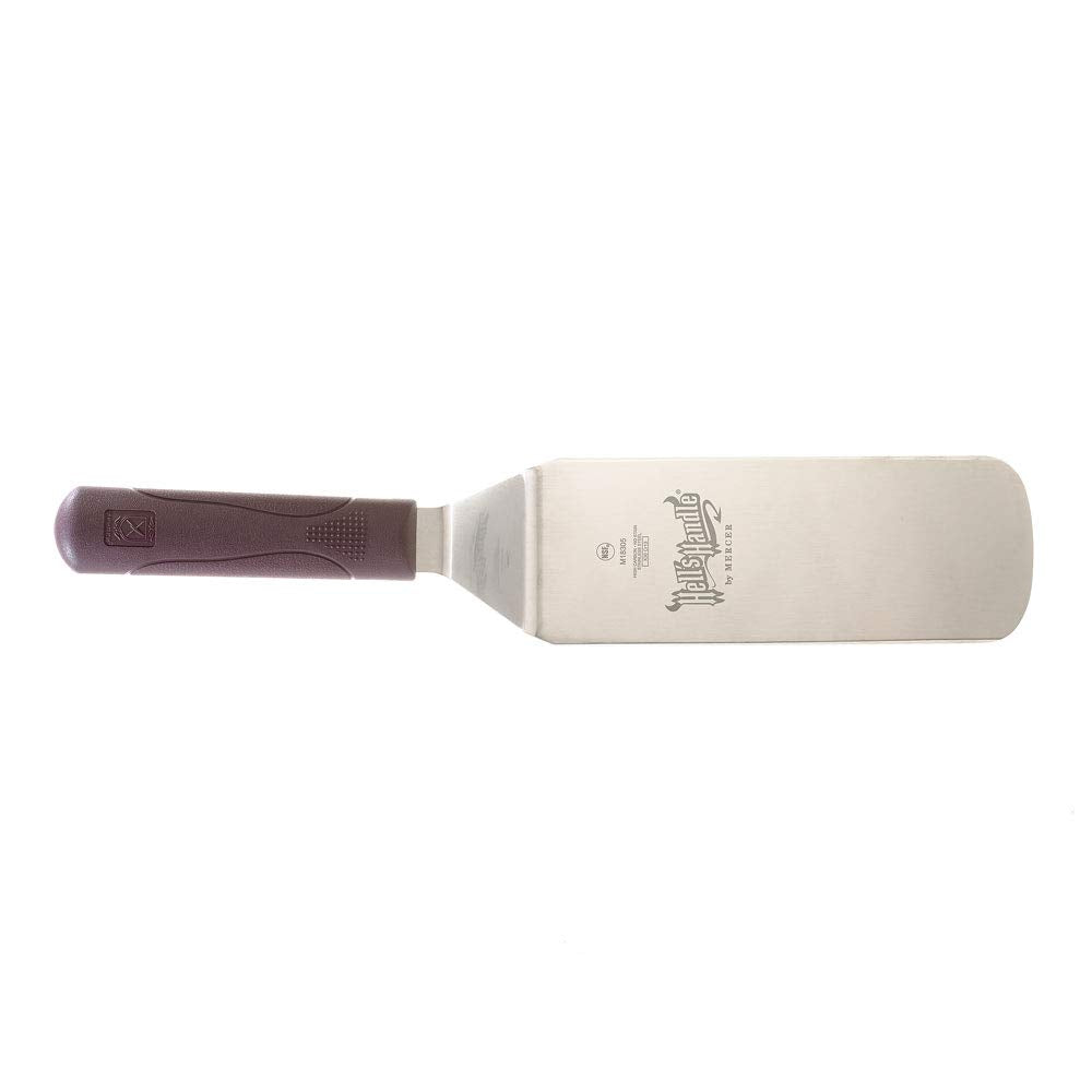 Mercer Culinary Beveled Side Edge Turner / 8" x 3" / 1 Barbecue Turners