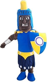 Dark-Skinned Titan Spartan Mascot Costume Suit Costumes & COOL FANS & COOL ICE VESTS
