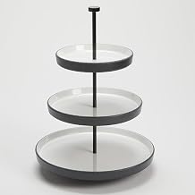 American Metalcraft Inc. TIERED STAND, MEL., WHT W/BLK SPECKLES, 17-1/2" H