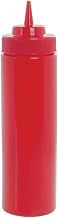 TableCraft Wide Mouth Squeeze Bottle Red, 24 oz, Plastic | 6/Pack
