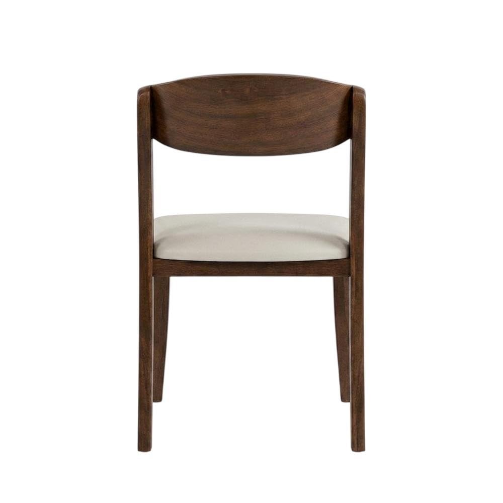 Abigail IV Rich Walnut Dining Chair Set of by Starlight Canyon Home – Solid Rubberwood, Solid Wood, Fabric, Brown, Pack of 2