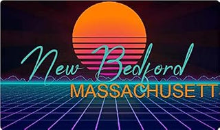 New Bedford Massachusetts 2 X 1.25-Inch Vinyl Decal Stiker Retro Neon Design
