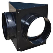 Dual Outlet Duct Adaptor for Heat Wagon HVF – 29"L x 25"W x 20"H, Steel, Black, Model AR402