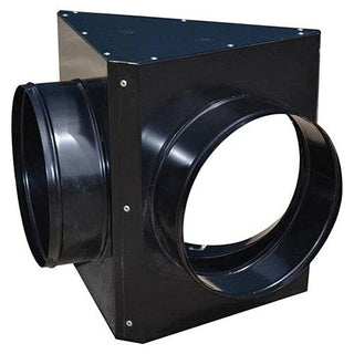 Dual Outlet Duct Adaptor for Heat Wagon HVF – 29"L x 25"W x 20"H, Steel, Black, Model AR402