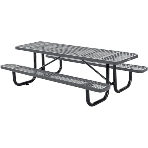 Global Industrial Grey / Industrial / 96 inches x 30 inches x 29.5 inches Picnic Tables