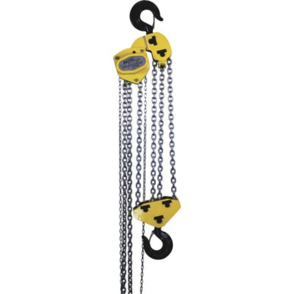 OZ Lifting Manual Chain Hoist w/Std. Overload Protection 20' Lift by OZ Lifting Products – 22"L x 15.56"W x 29.5"H, Steel, Yellow, Model OZ100-20CHOP