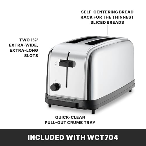 Waring Silver / Double Slot Chrome Toaster / 2 extra long and extra-wide 1-3/8-inch slots Toasters