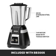 Waring Toggle Switch | Stainless Jar / 48 oz / Black Countertop Blenders