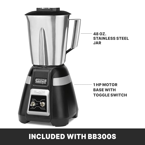 Waring Toggle Switch | Stainless Jar / 48 oz / Black Countertop Blenders