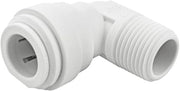 John Guest 1/2 Inch OD x 3/8 Inch NPT 90 Degree Male Fixed Elbow, Push to Connect Plastic Plumbing Fitting, White, PP481623WP