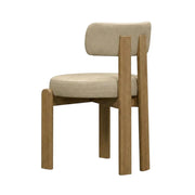 Faux Leather Dining Chair with Oak Legs by Starlight Canyon Home – 20 x 22 x 31 inches, Faux Leather, Beige