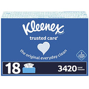 Kleenex White / 190 Count (Pack of 18) / Kleenex Only Paper Towels