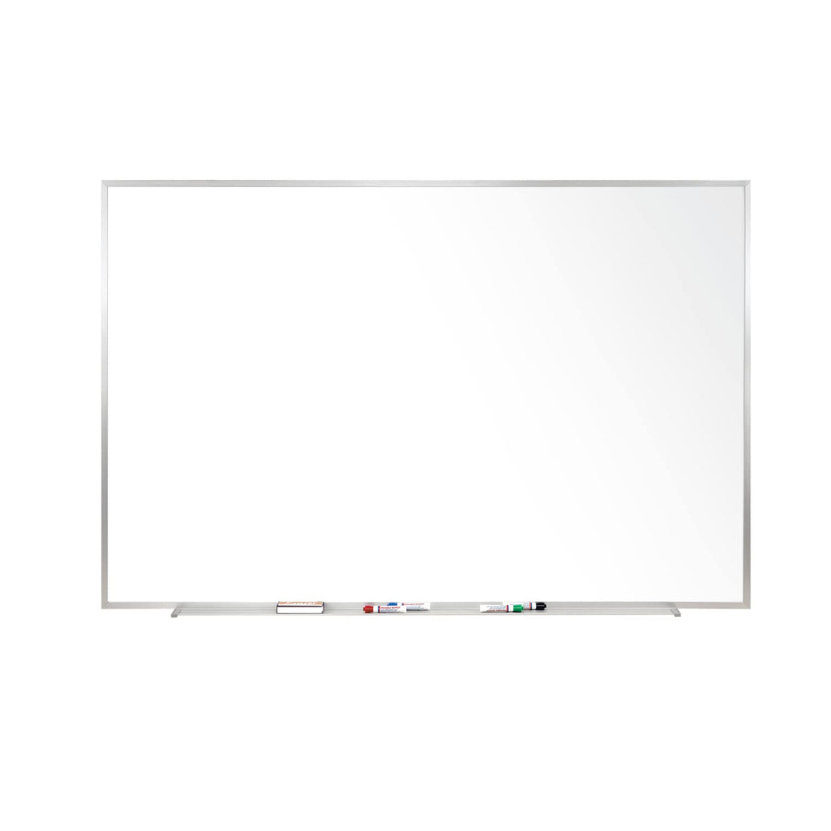 4 x 10 Aluminum Frame Porcelain Magnetic Whiteboard by Ghent – 121"W x 48.5"H, Porcelain, Satin/White, Model M1-410-4