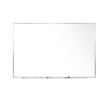 4 x 10 Aluminum Frame Porcelain Magnetic Whiteboard by Ghent – 121"W x 48.5"H, Porcelain, Satin/White, Model M1-410-4