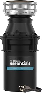 InSinkErator ES30 W/C, 1/3 HP Continuous Feed Garbage Disposal with Cord | Essentials Series, Power Cord, Septic Safe