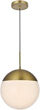 Eclipse 12" Pendant Frosted White Shade in Satin Gold