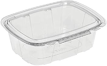 Crystal Seal 32 oz Clear Plastic Tamper-Evident Container - 7 5/16" L x 5 11/16" W x 2 3/4" H