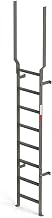 EGA VMS8EX Steel Vertical Wall Mount Ladder W/Rail Extensions, 8 Step, Gray