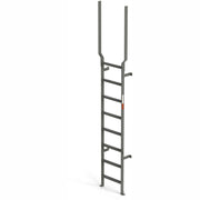 EGA VMS8EX Steel Vertical Wall Mount Ladder W/Rail Extensions by EGA Products – 8.25"L x 21.75"W x 16"H, Alloy Steel, Gray, Model MVMS8EX