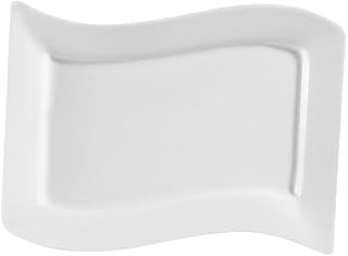 CAC China MIA-51 Miami 15-1/2-Inch by 10-1/2-Inch Bone White Porcelain Rectangular Platter, Box of 12