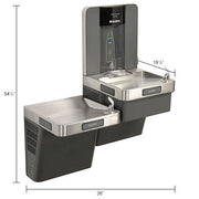 Wall Mount Bi-Level Refrigerated Bottle Filling Station by Global Industrial – Stainless Steel, Gray, Model 761243