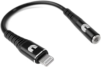 Cummins CMN4707 Lightning Aux Cord Headphone to Mobile 5-Inch Cable Headphone Jack Dongle