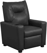 Kids Recliners Black PVC Fabric Perline 23W by Furnifact – PVC Fabric, Wood, Foam, Black