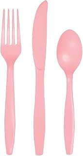 Creative Converting Heavy-Weight Plastic Classic Pink, Assorted Cutlery, 24/Pack (010428)