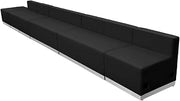 Flash Furniture Hercules LeatherSoft Reception Set, Black, 6-Piece Set | Durable Construction, Commercial Use