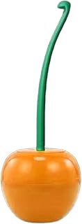 Toilet Brush with Cherry Stand, Long Handle Splash-Proof | PP material, wide soft bristles, cover, ergonomic grip, bowl cleaner
