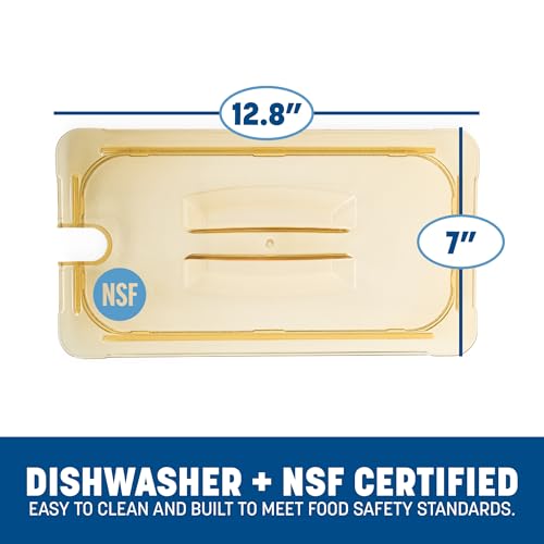 Carlisle FoodService Products Third Size 1 pack / Amber / Handled Notched Lid Storage & Transport