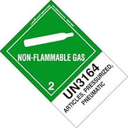 Labelmaster HSN7750ET Non-Flammable Gas Label, UN3164 Articles, Pressurized, Pneumatic, Hazmat, 5.9" x 4" (Pack of 500)