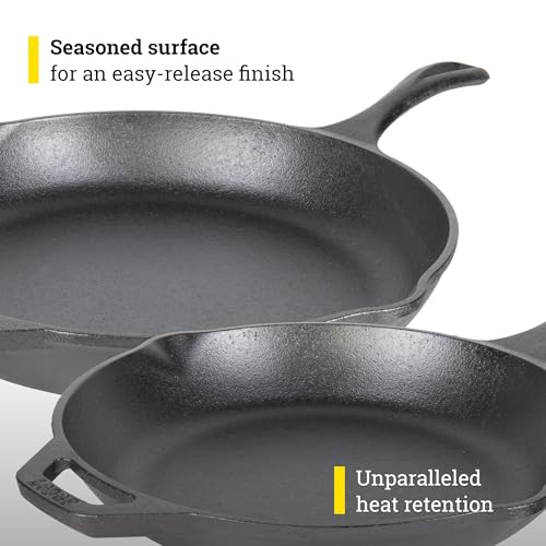 Lodge 10" & 12" (Pack of 2) / Black / 1.0 pounds Skillets