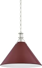Hudson Valley Lighting MDS352L-PN/CRN Painted No. 2-1 Light Pendant - 17.5 Inches Tall and 21 Inches Wide - Polished Nickel/Soft Crimson