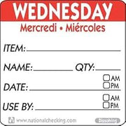NATIONAL CHECKING CO Dateit Label 2 X 2 Paper Wednesday, 250 EA