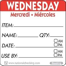NATIONAL CHECKING CO Dateit Label 2 X 2 Paper Wednesday, 250 EA