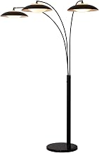 Saucer 3 Light Arc Floor Lamp - Matte Black