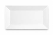 Glownary Bright White Rectangular Porcelain Platter – 14.5 x 8.25 Inch, Wide Rim, Dishwasher Safe, Commercial Grade, 12 per Case