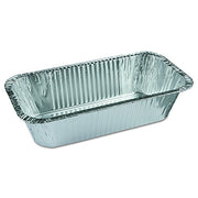 Pactiv Y6062XH Ribbed 1/3-Size Aluminum Bread Pans – 1-Comp, 8 2/5w x 5 9/10d x 3h (Case of 200)