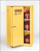 Eagle 1930 Flammable Liquid Safety Cabinet, One Door, Sliding Self-Close, 18" Length, 44" Height, 43" Wide, 30 gal, Yellow